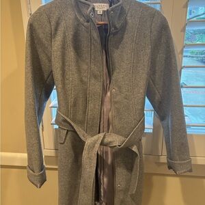Laundry By Shelli Segal Charcoal Belted Trench Coat